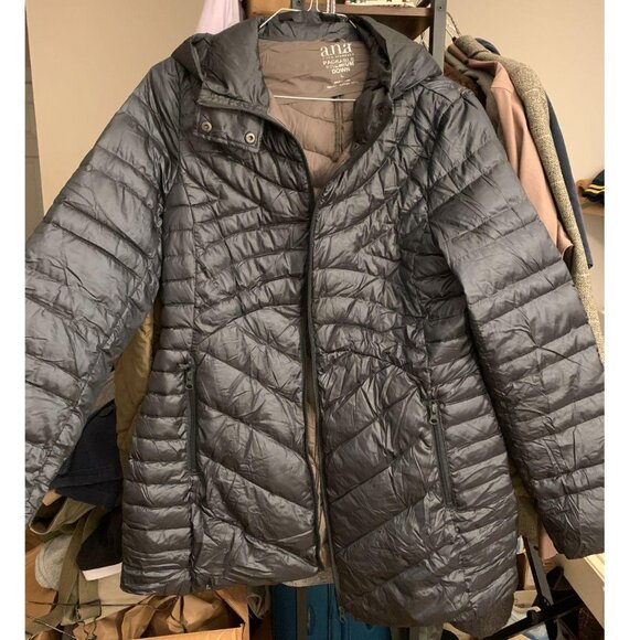 Y2K Liz Claiborne Faux Suede Fleece Lined Hooded Chocolate Brown Coat - Size XL - Picture 5 of 5